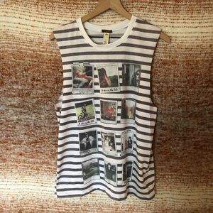 NWT—Copper Key Striped Tank w/ Polaroid Pictures